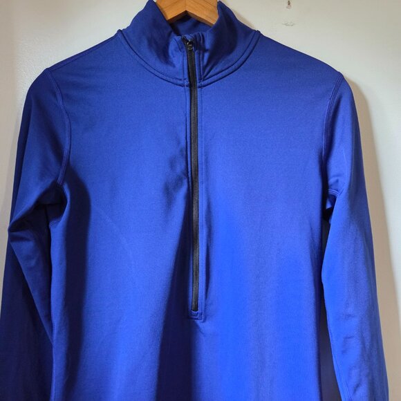 EUC NIKE PRO DRI FIT BLUE HALF ZIP MOCK NECK LONGSLEEVES LIGHT SWEATER SIZE L - Picture 3 of 16